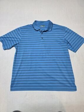 Pro Tour Blue Striped Mens Size XL Polo Short Sleeve Golf Shirt